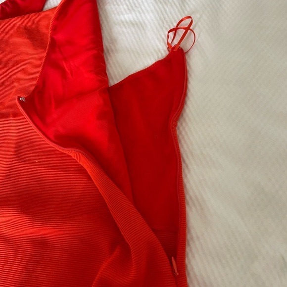 NBD Red Orange One-Shoulder Bodycon Dress for Cocktail - Picture 7 of 11